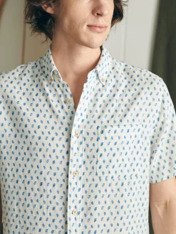 Shirts^Faherty Brand Short-Sleeve Breeze Shirt - Blue Palm Foliage