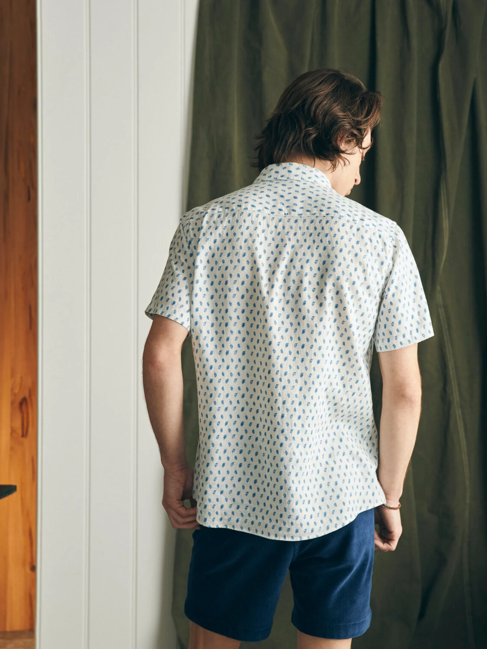 Shirts^Faherty Brand Short-Sleeve Breeze Shirt - Blue Palm Foliage