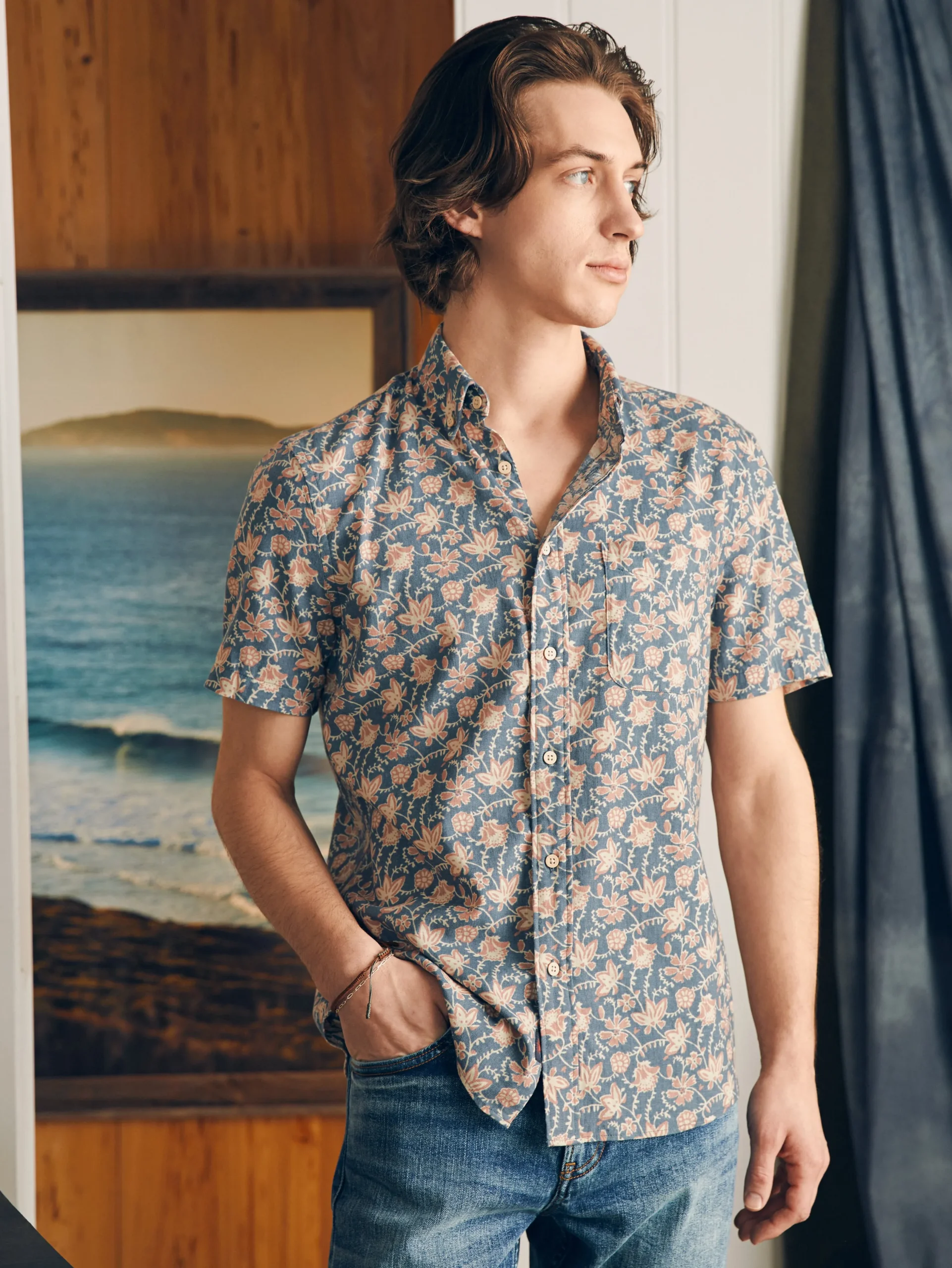 Shirts^Faherty Brand Short-Sleeve Breeze Shirt - Faded Floral Batik