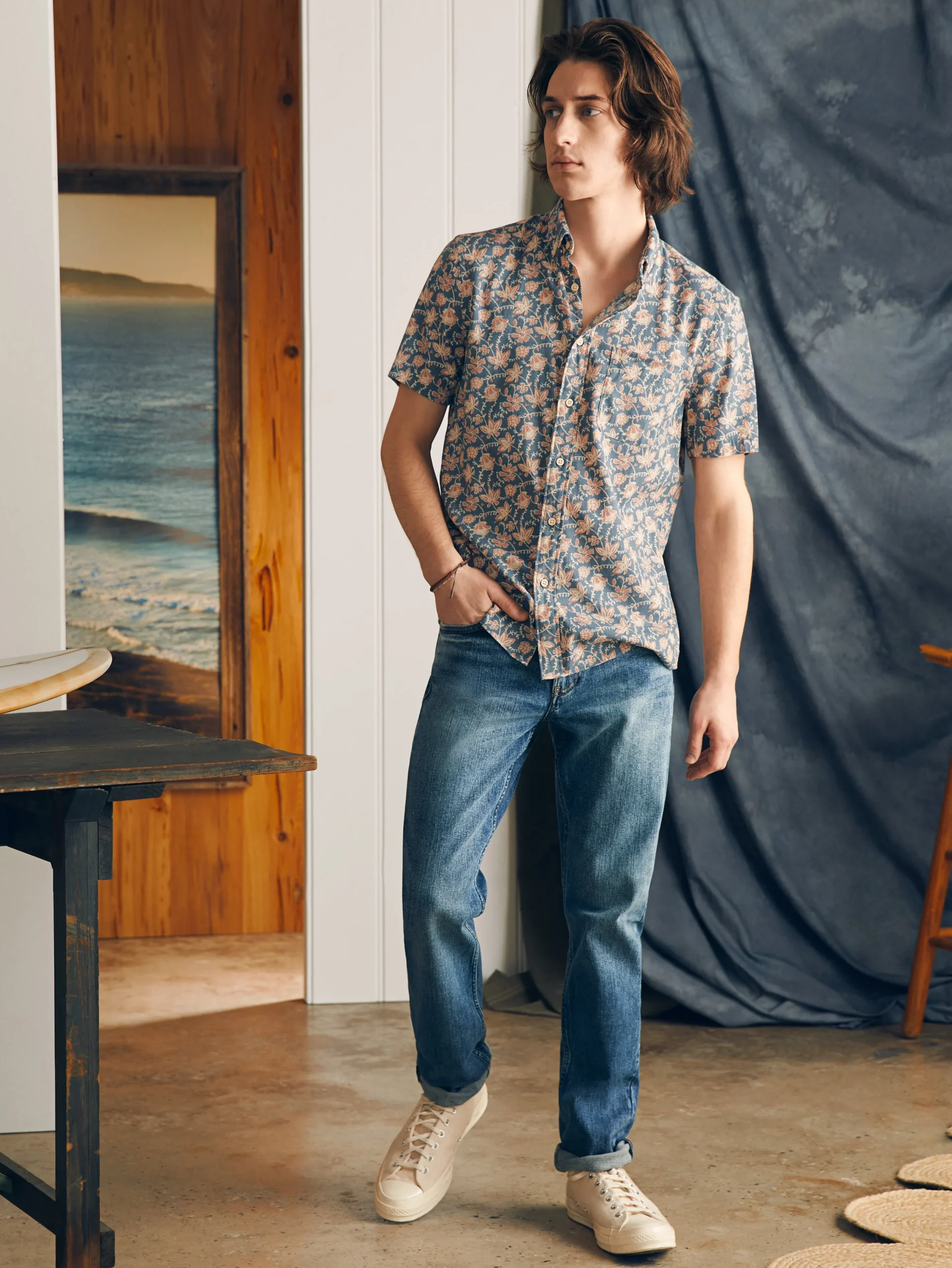 Shirts^Faherty Brand Short-Sleeve Breeze Shirt - Faded Floral Batik