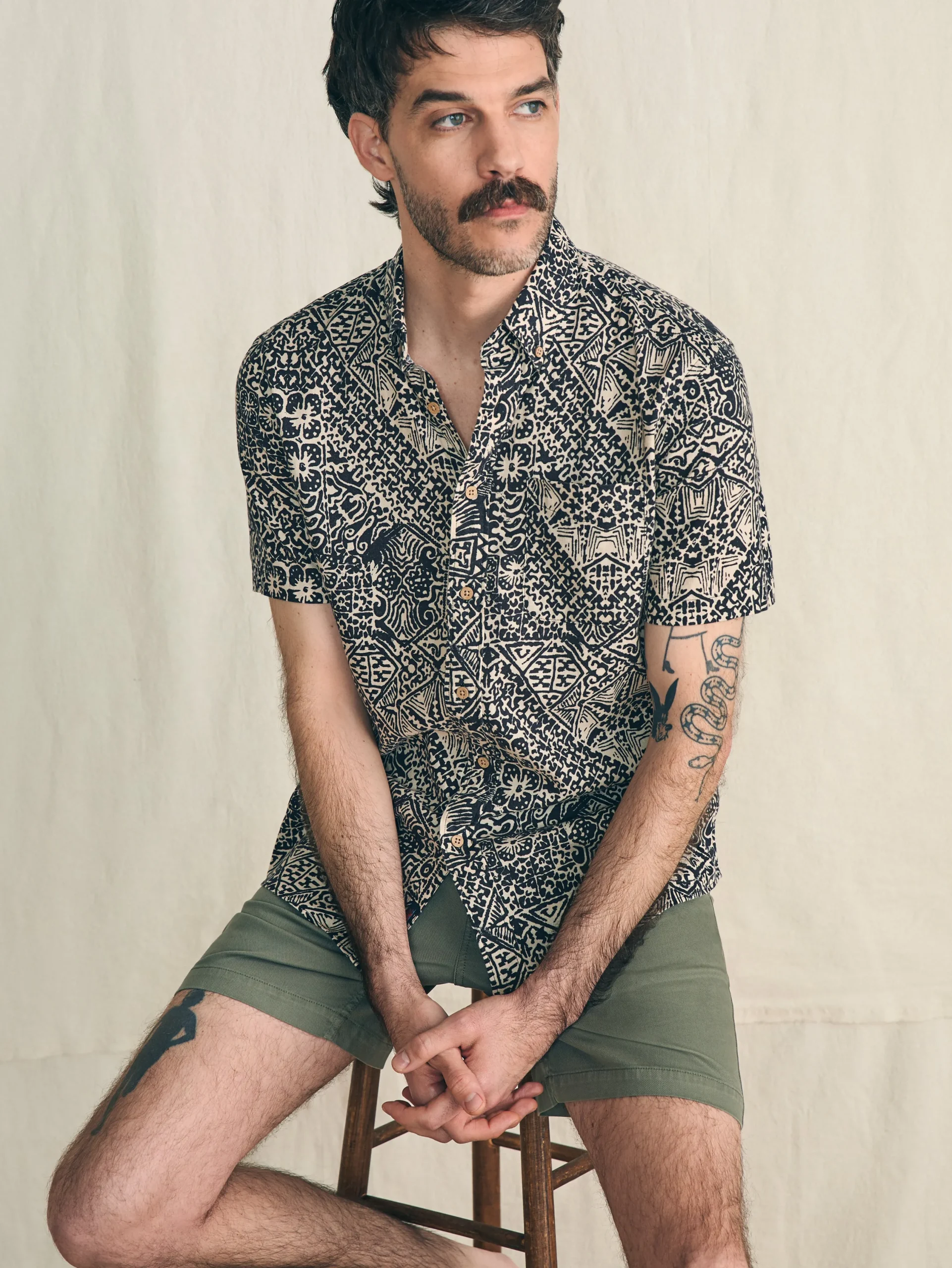 Shirts^Faherty Brand Short-Sleeve Breeze Shirt - Black Kaula