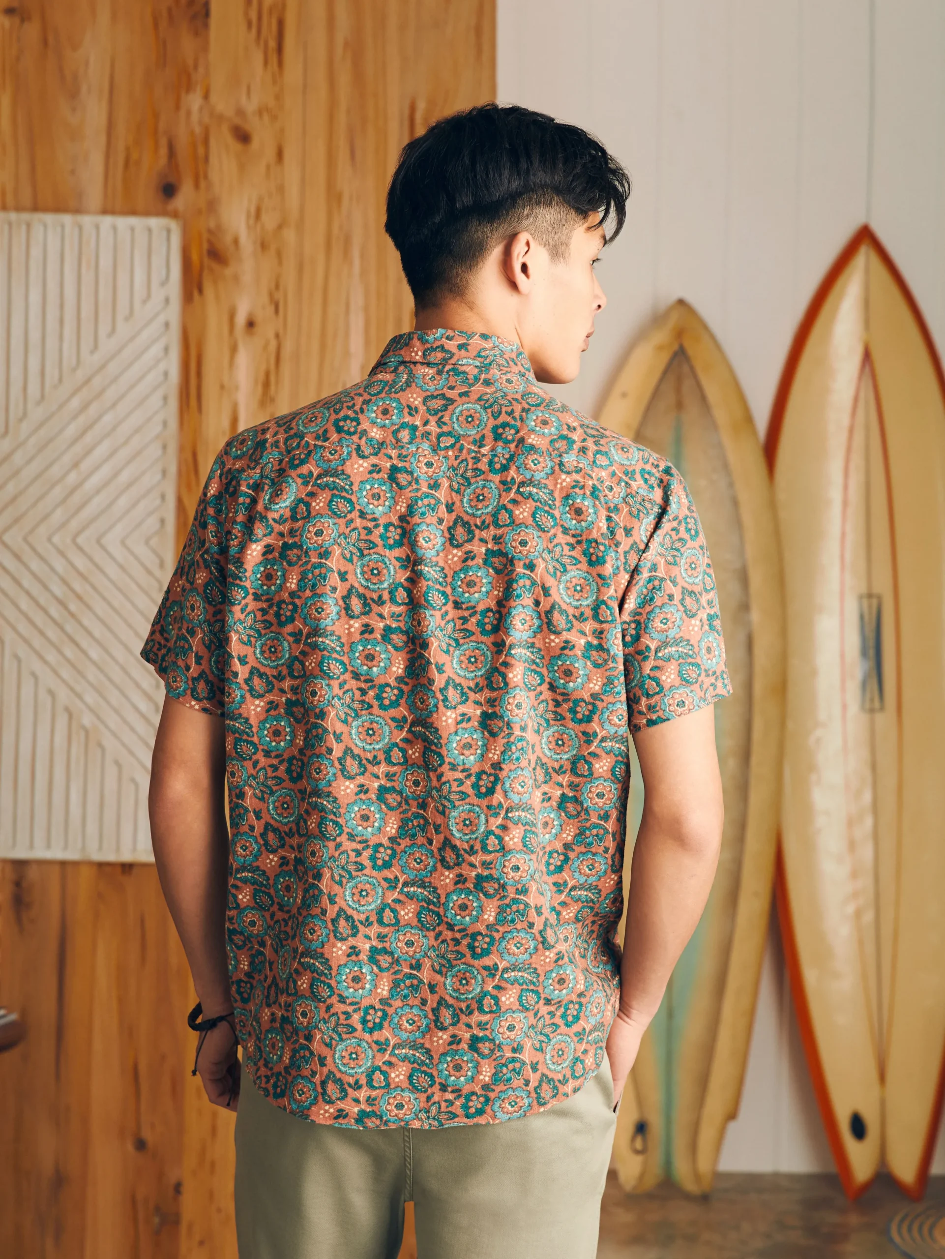 Shirts^Faherty Brand Short-Sleeve Breeze Shirt - Rose Turquoise Blossom