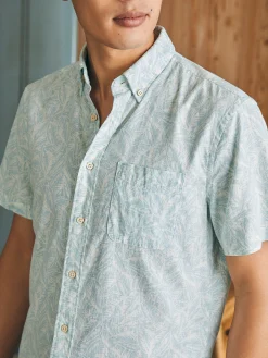 Shirts^Faherty Brand Short-Sleeve Breeze Shirt - Teal Jungle Leaf Print