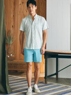 Shirts^Faherty Brand Short-Sleeve Breeze Shirt - Teal Jungle Leaf Print