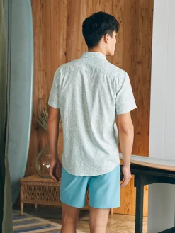 Shirts^Faherty Brand Short-Sleeve Breeze Shirt - Teal Jungle Leaf Print