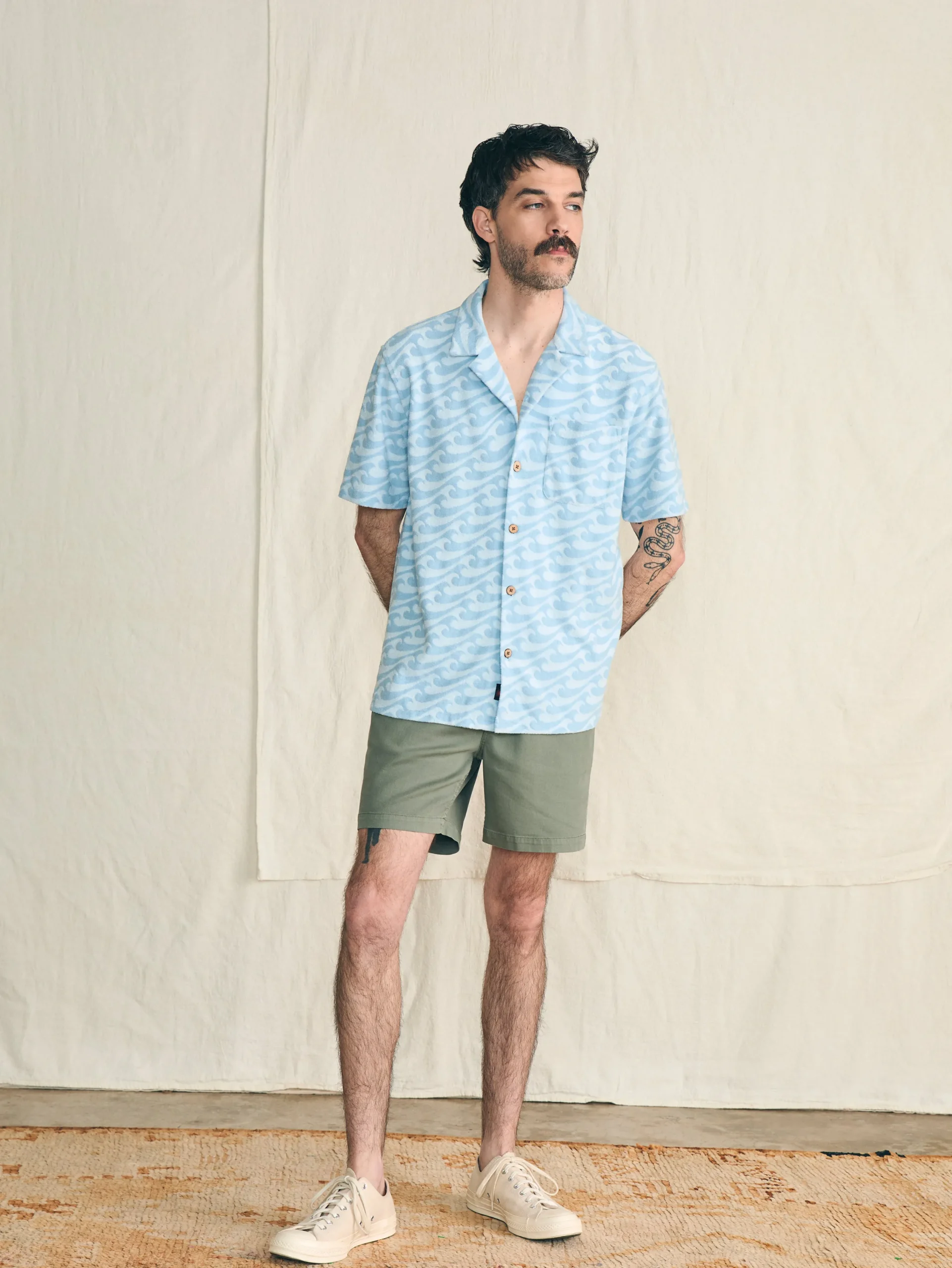 Shirts^Faherty Brand Short-Sleeve Cabana Towel Terry Shirt - Endless Peaks