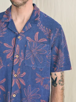 Shirts^Faherty Brand Short-Sleeve Cabana Towel Terry Shirt - Twilight Coral Floral