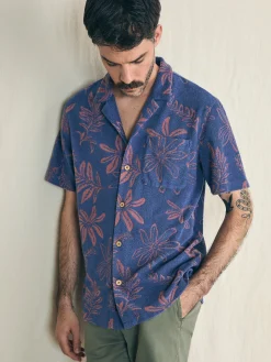 Shirts^Faherty Brand Short-Sleeve Cabana Towel Terry Shirt - Twilight Coral Floral