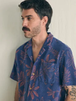 Shirts^Faherty Brand Short-Sleeve Cabana Towel Terry Shirt - Twilight Coral Floral