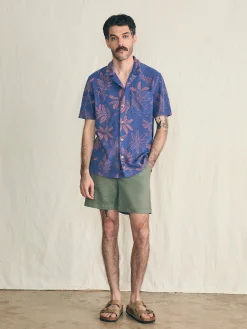 Shirts^Faherty Brand Short-Sleeve Cabana Towel Terry Shirt - Twilight Coral Floral