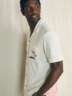 Shirts^Faherty Brand Short-Sleeve Cabana Towel Terry Shirt - Scenic Volcanic Island