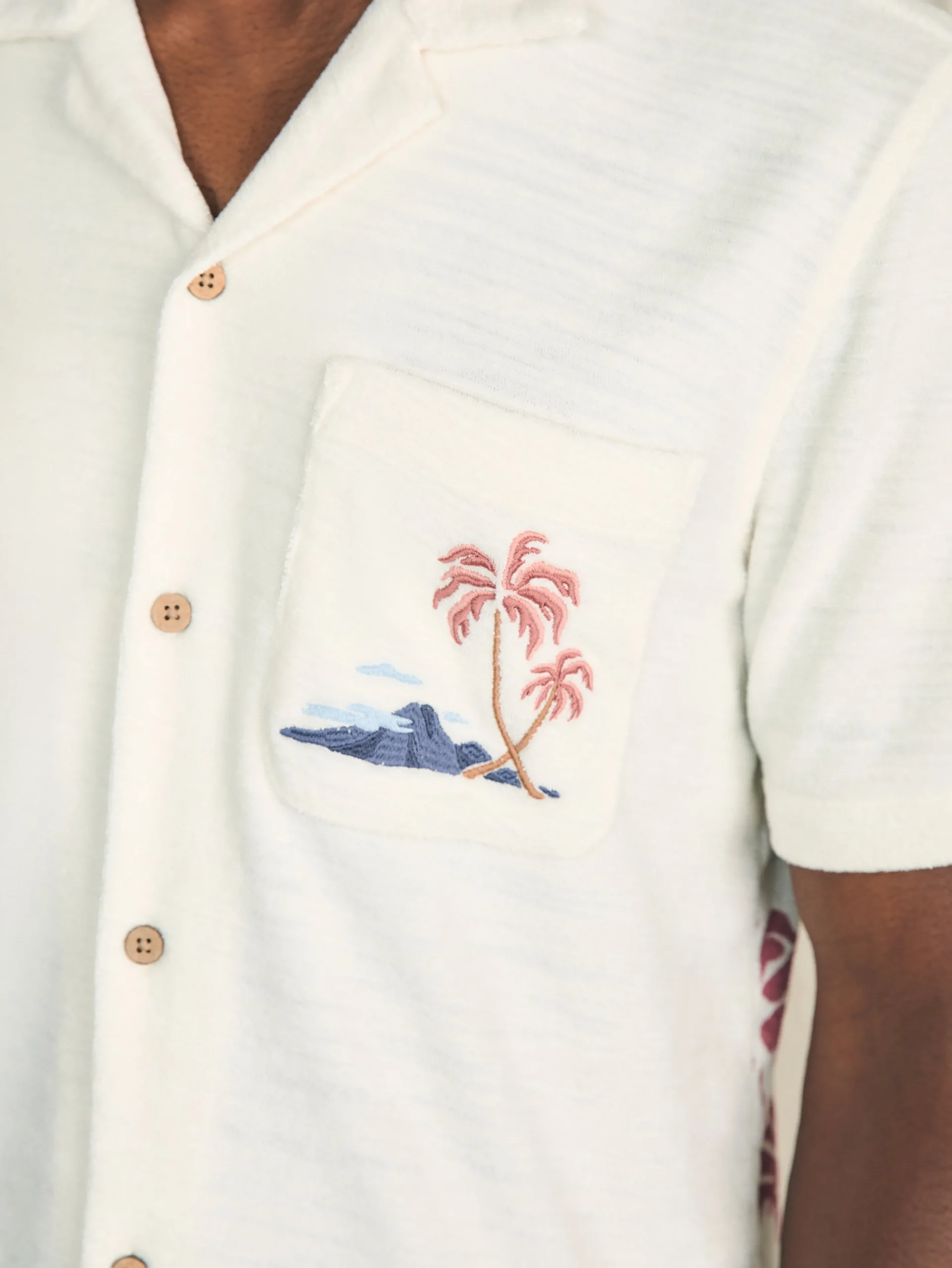 Shirts^Faherty Brand Short-Sleeve Cabana Towel Terry Shirt - Scenic Volcanic Island
