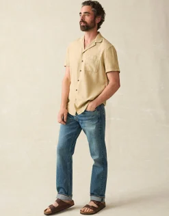 Shirts^Faherty Brand Short-Sleeve Getaway Camp Shirt - Safari Khaki
