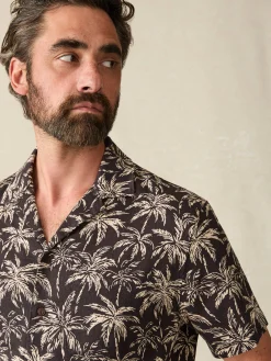 Shirts^Faherty Brand Short-Sleeve Hemp Blend Camp Shirt - Charcoal Tropic Trees
