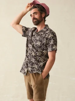 Shirts^Faherty Brand Short-Sleeve Hemp Blend Camp Shirt - Charcoal Tropic Trees