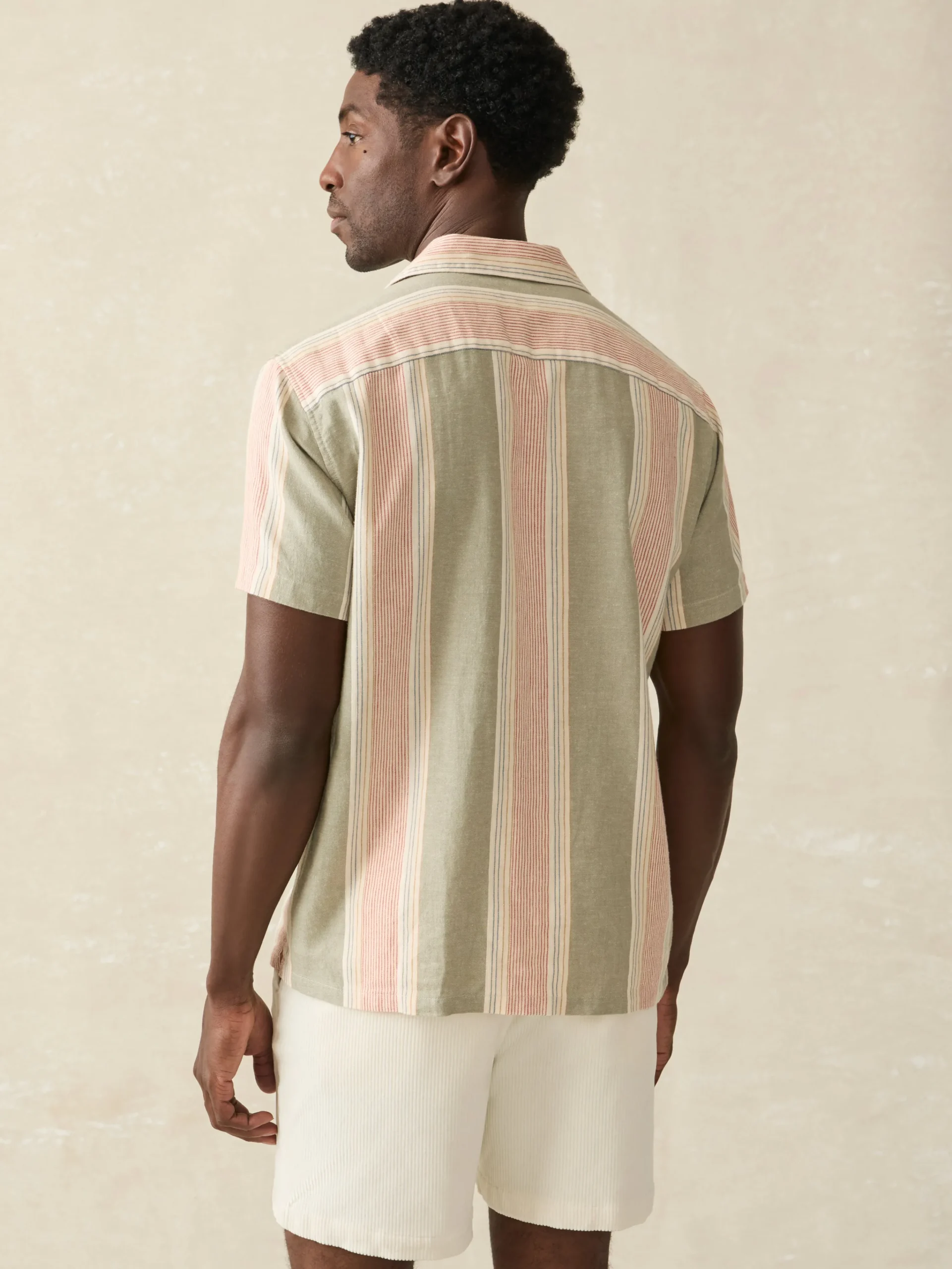 Shirts^Faherty Brand Short-Sleeve Hemp Blend Camp Shirt - Forest Isle Stripe