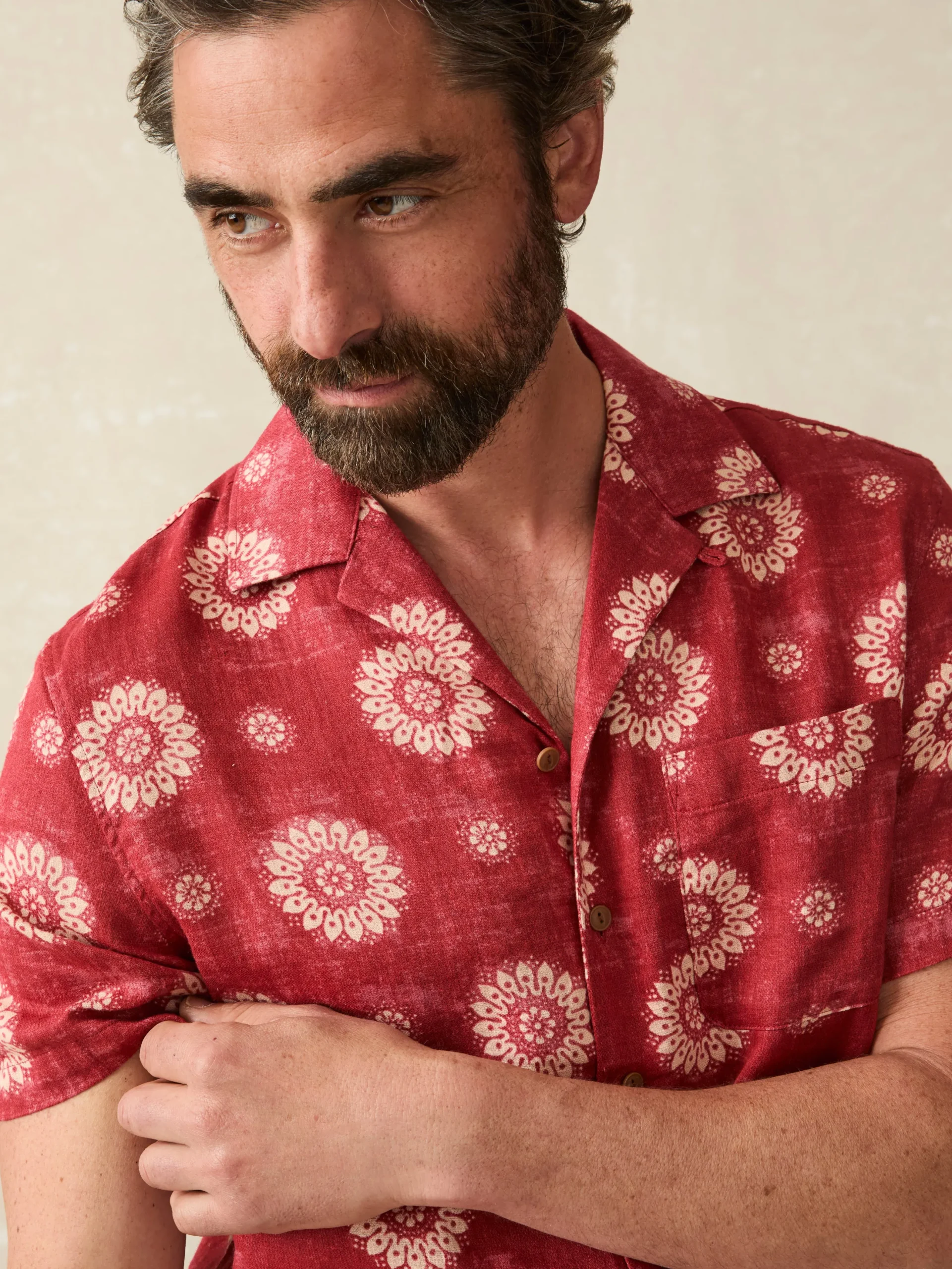Shirts^Faherty Brand Short-Sleeve Hemp Blend Camp Shirt - Sun Blossom