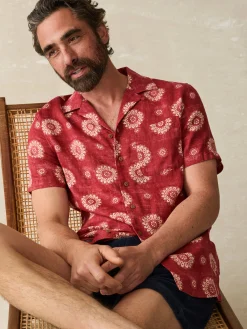 Shirts^Faherty Brand Short-Sleeve Hemp Blend Camp Shirt - Sun Blossom