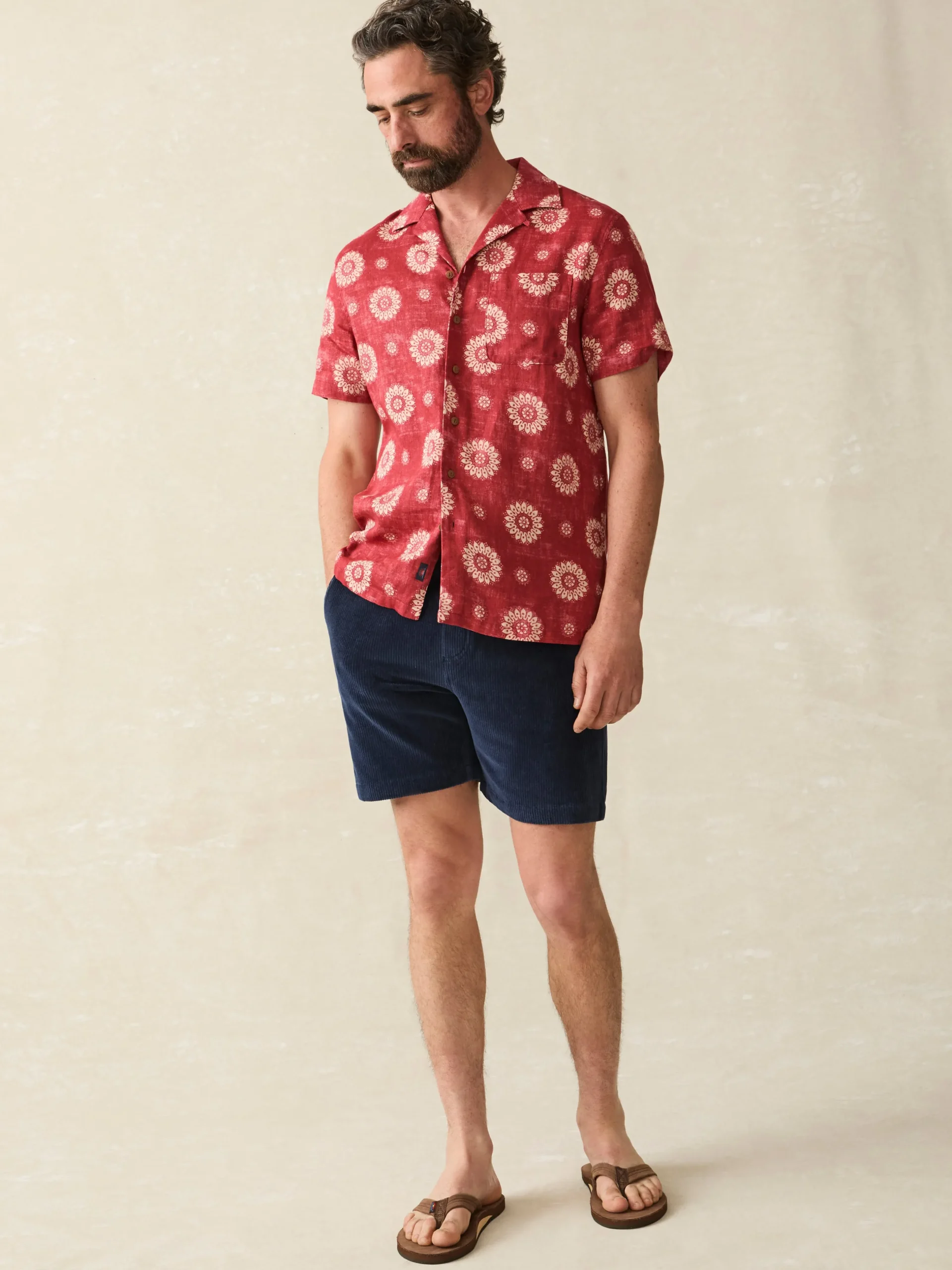 Shirts^Faherty Brand Short-Sleeve Hemp Blend Camp Shirt - Sun Blossom