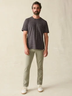 T-Shirts & Henleys^Faherty Brand Short-Sleeve Hemp Blend Tee - Black Iron Ivory Stripe