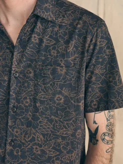 Shirts^Faherty Brand Short-Sleeve Hermosa Knit Shirt - Charcoal Gold Bouquet
