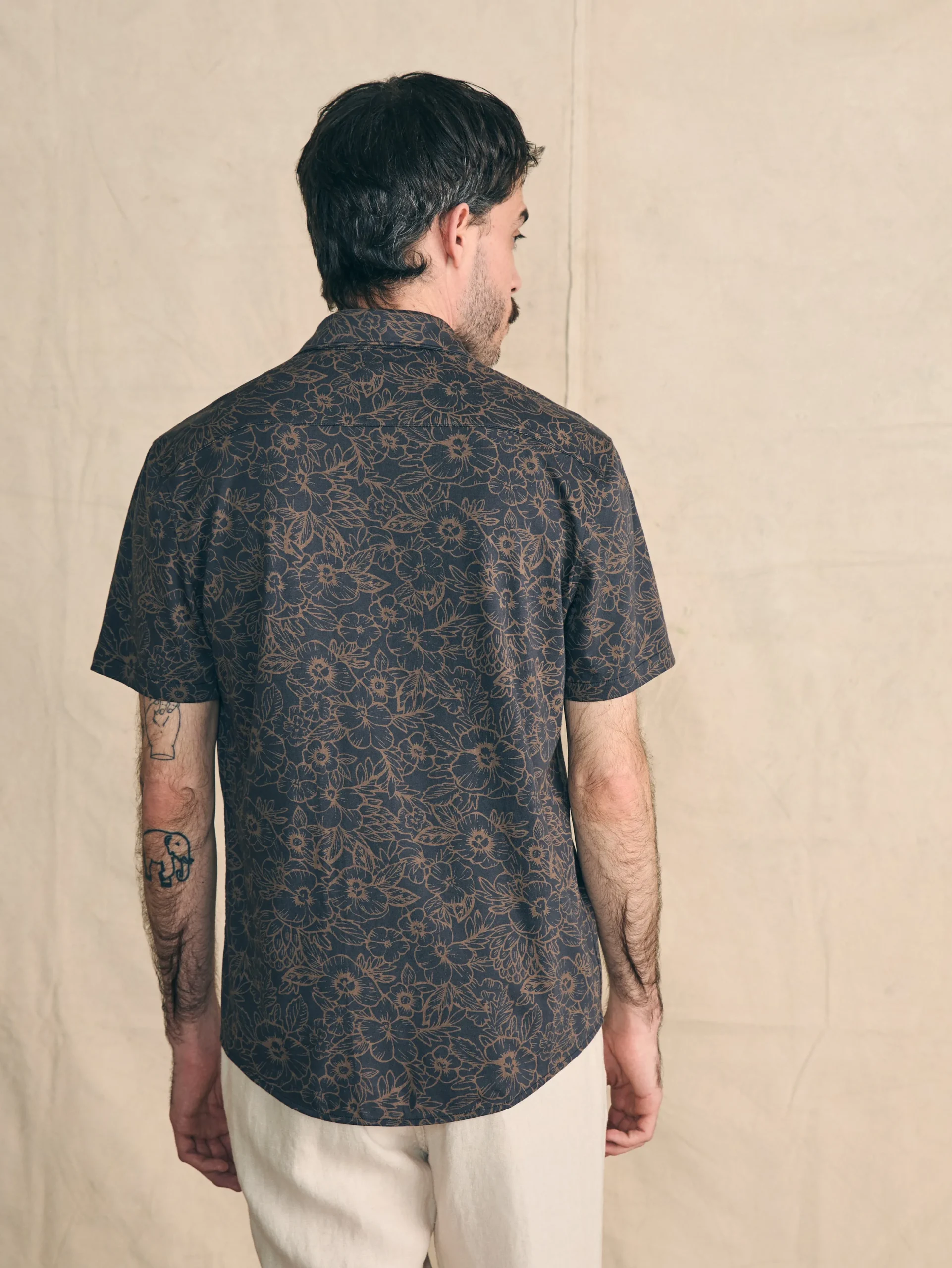 Shirts^Faherty Brand Short-Sleeve Hermosa Knit Shirt - Charcoal Gold Bouquet