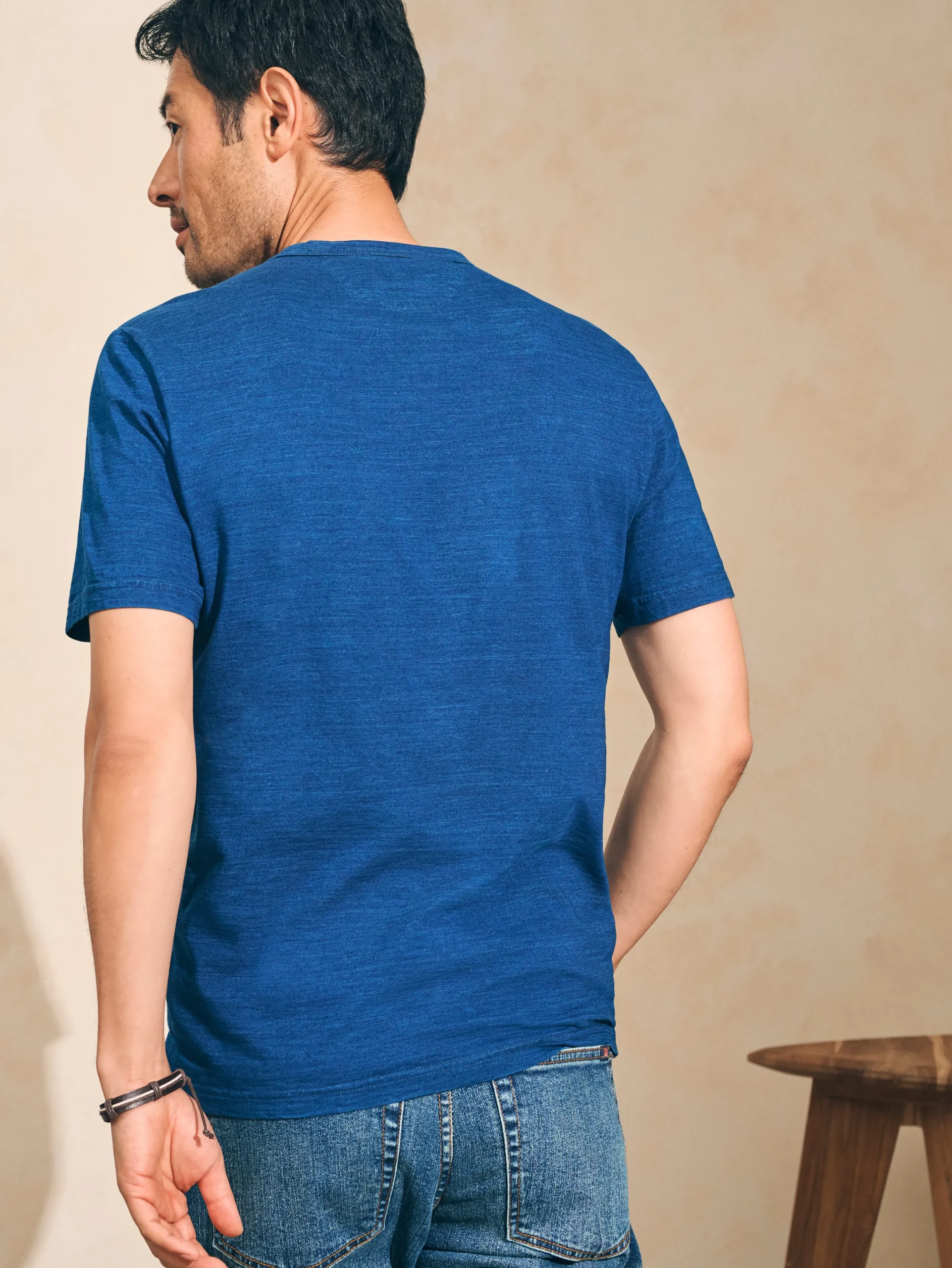 T-Shirts & Henleys^Faherty Brand Short-Sleeve Indigo Pocket Tee - Dark Indigo Wash