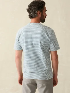T-Shirts & Henleys^Faherty Brand Short-Sleeve Indigo Pocket Tee - Azure Stream Stripe