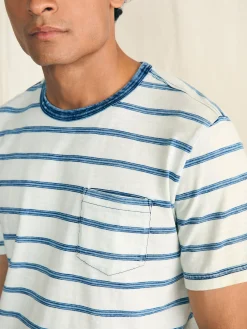 T-Shirts & Henleys^Faherty Brand Short-Sleeve Indigo Pocket Tee - Indigo Tide Stripe