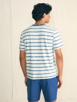 T-Shirts & Henleys^Faherty Brand Short-Sleeve Indigo Pocket Tee - Indigo Tide Stripe