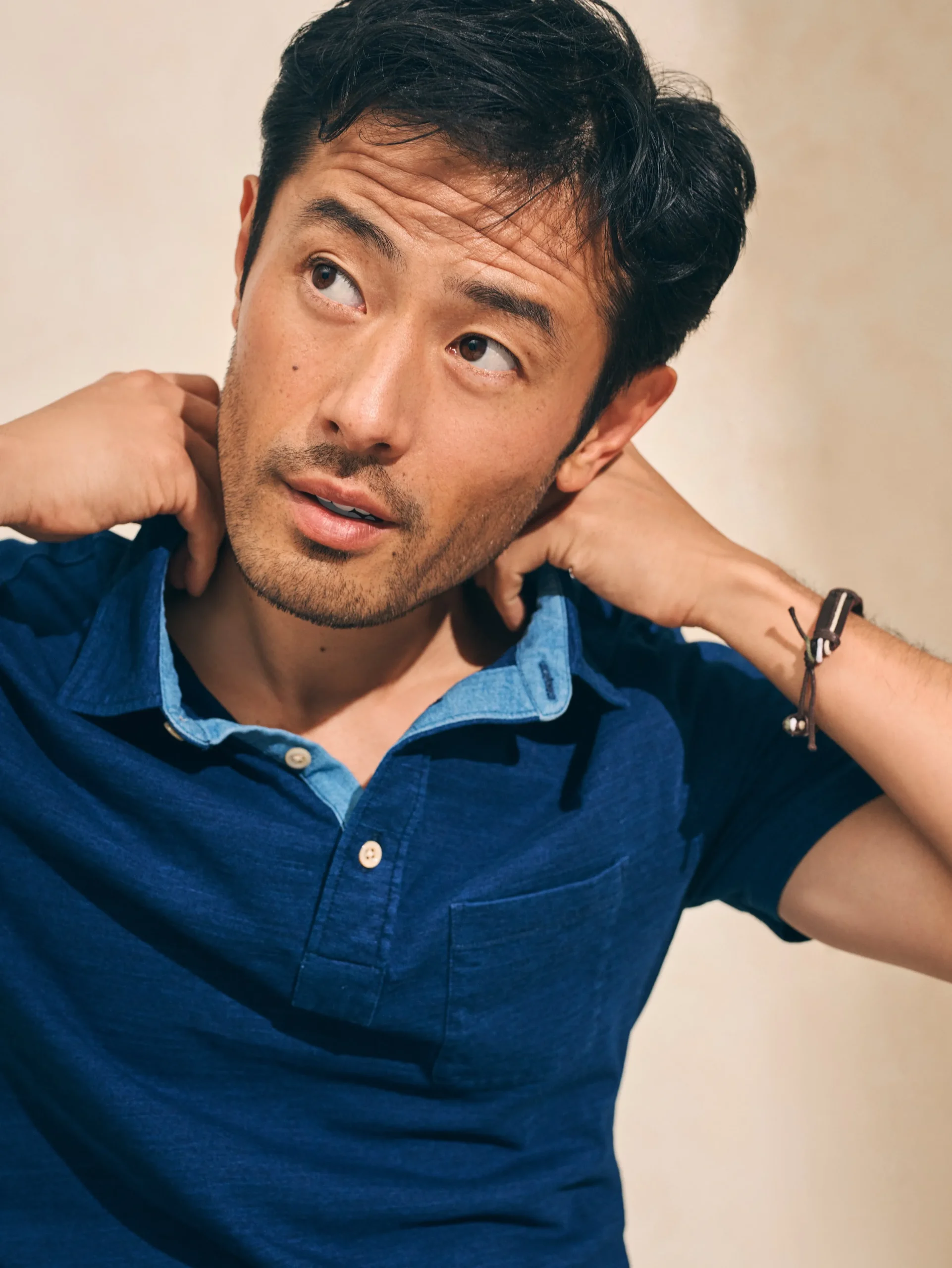 Polo Shirts^Faherty Brand Short-Sleeve Indigo Polo Shirt - Dark Indigo Wash