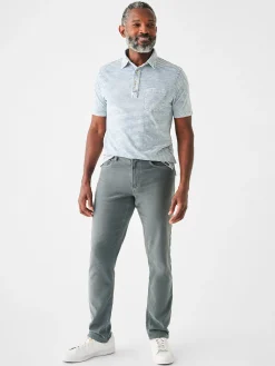 Polo Shirts|T-Shirts & Henleys^Faherty Brand Short-Sleeve Indigo Polo Shirt - Salt Wash Indigo Stripe