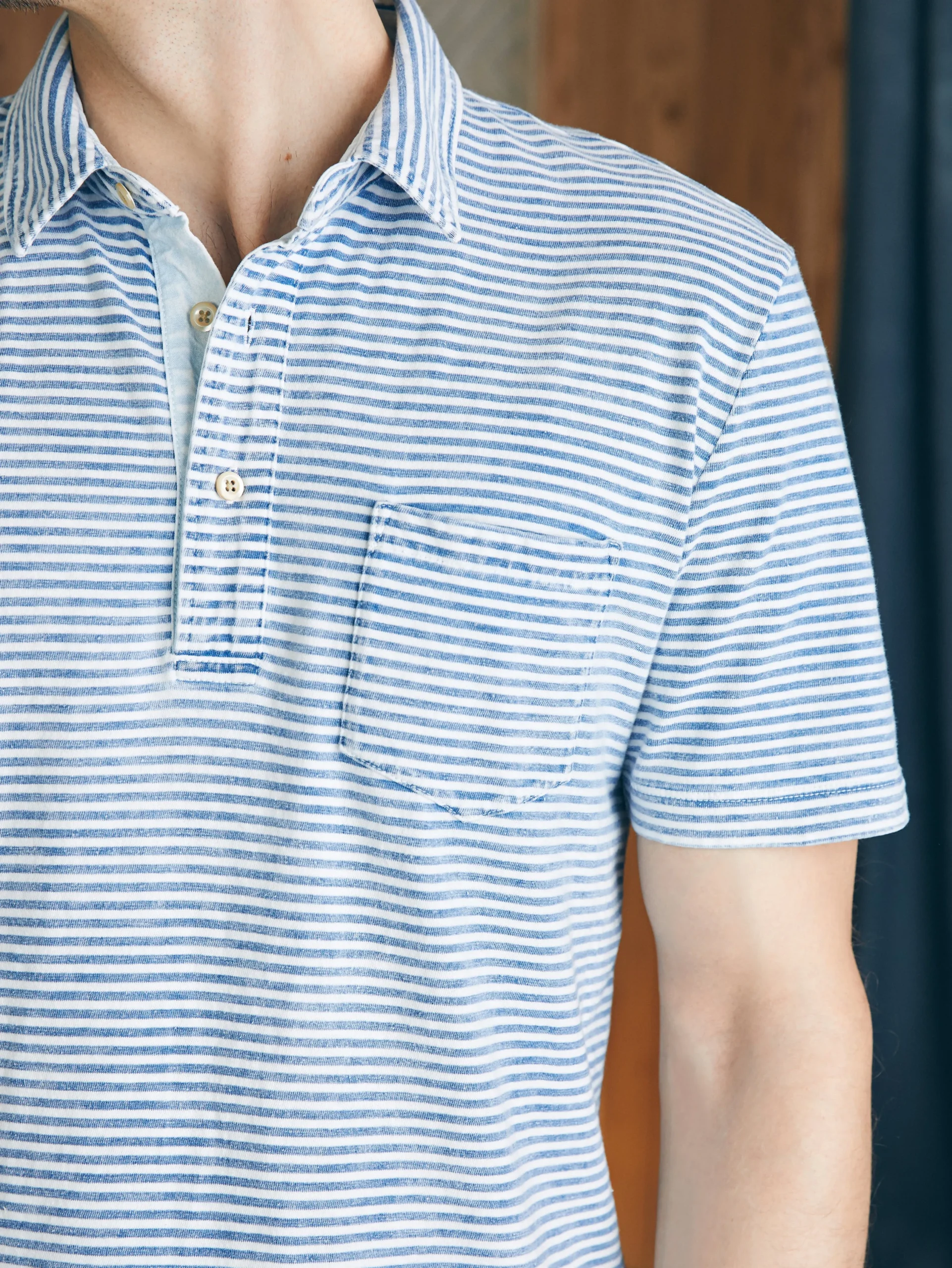 Polo Shirts^Faherty Brand Short-Sleeve Indigo Polo Shirt - Azure Stream Stripe