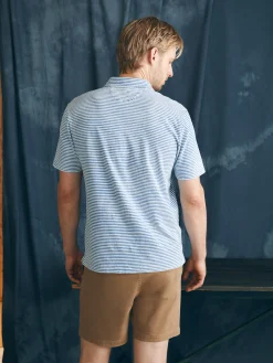 Polo Shirts^Faherty Brand Short-Sleeve Indigo Polo Shirt - Azure Stream Stripe