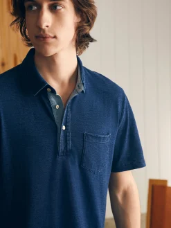 Polo Shirts^Faherty Brand Short-Sleeve Indigo Polo Shirt - Midnight Wash