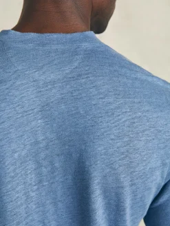 T-Shirts & Henleys^Faherty Brand Short-Sleeve Linen Henley - Breaker Blue