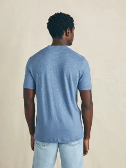 T-Shirts & Henleys^Faherty Brand Short-Sleeve Linen Henley - Breaker Blue
