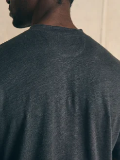 T-Shirts & Henleys^Faherty Brand Short-Sleeve Linen Henley - Black Iron