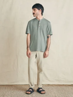 T-Shirts & Henleys^Faherty Brand Short-Sleeve Linen Henley - Desert Olive