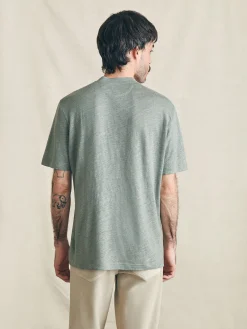 T-Shirts & Henleys^Faherty Brand Short-Sleeve Linen Henley - Desert Olive