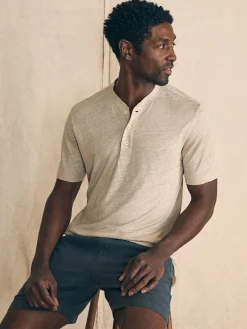 T-Shirts & Henleys^Faherty Brand Short-Sleeve Linen Henley - Natural