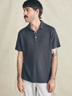 Polo Shirts^Faherty Brand Short-Sleeve Linen Polo - Black Iron