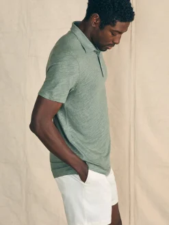 Polo Shirts^Faherty Brand Short-Sleeve Linen Polo - Desert Olive