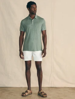 Polo Shirts^Faherty Brand Short-Sleeve Linen Polo - Desert Olive