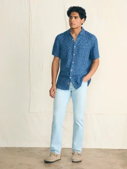 Shirts^Faherty Brand Short-Sleeve Palma Linen Shirt - Oceana Ditsy