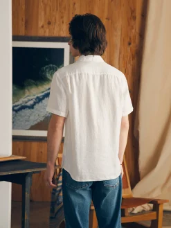 Shirts^Faherty Brand Short-Sleeve Palma Linen Shirt - Bright White Basketweave