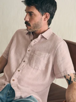 Shirts^Faherty Brand Short-Sleeve Palma Linen Shirt - Coastal Mauve
