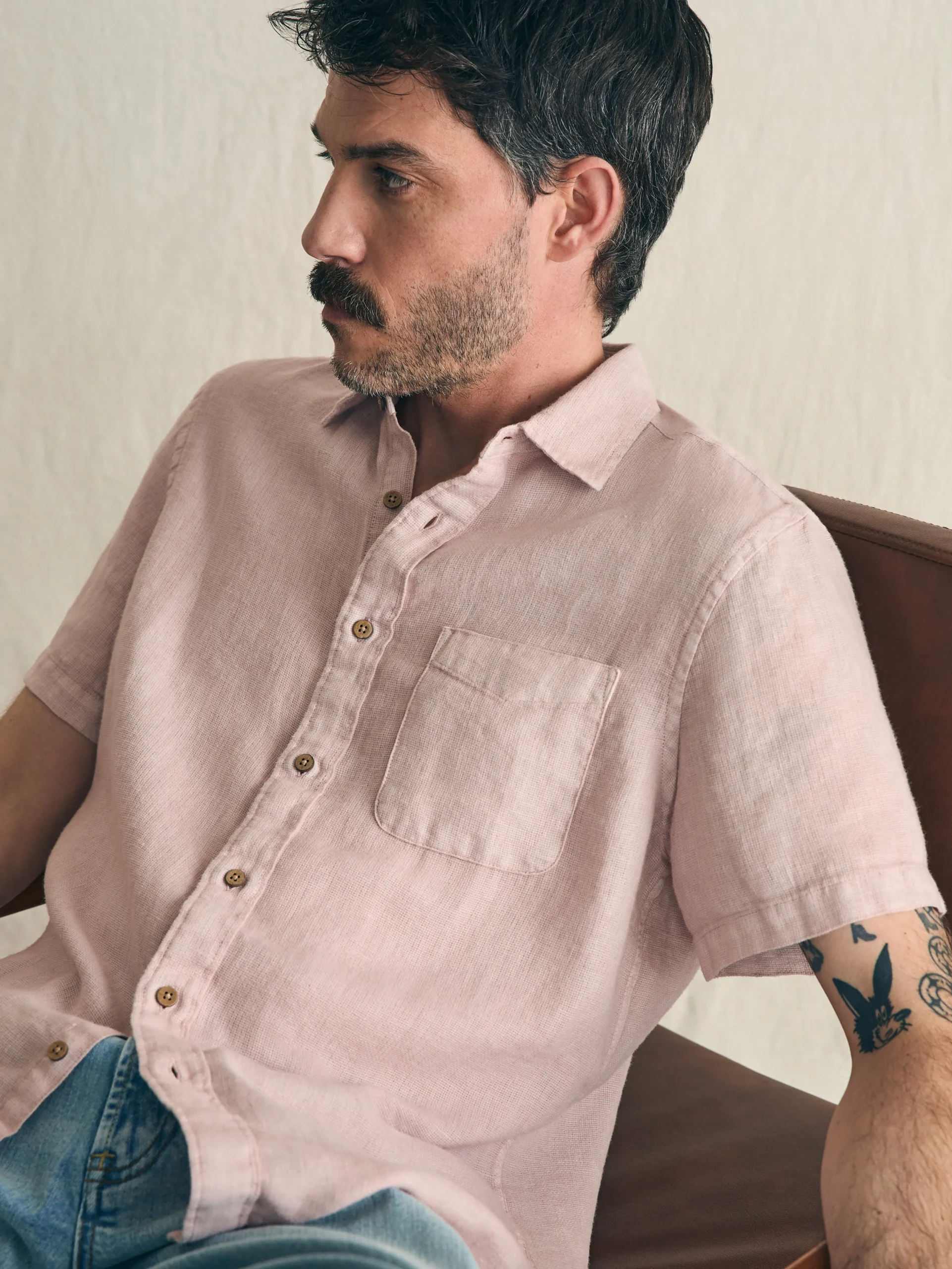 Shirts^Faherty Brand Short-Sleeve Palma Linen Shirt - Coastal Mauve