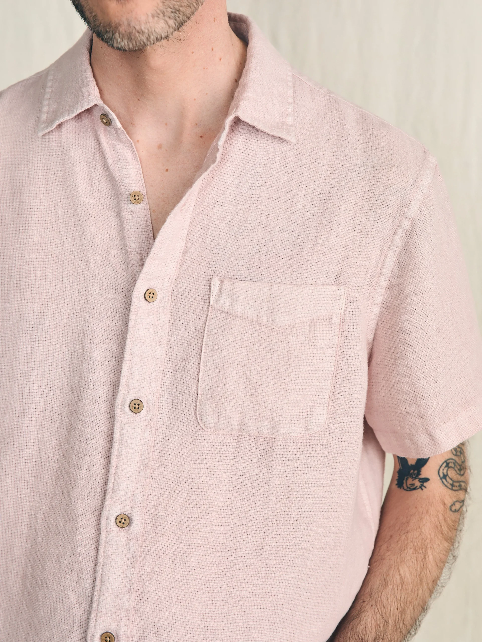 Shirts^Faherty Brand Short-Sleeve Palma Linen Shirt - Coastal Mauve