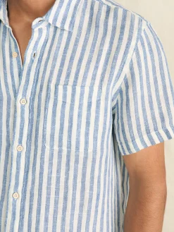 Shirts^Faherty Brand Short-Sleeve Palma Linen Shirt - Horizon Ivory Stripe